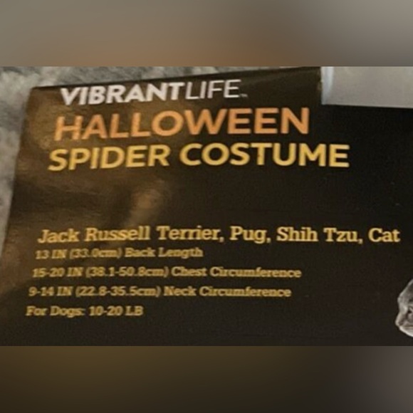 Vibrant Life SPIDER(S)Pet Costume, real cute with Velcro closure under tummy. - Picture 2 of 4